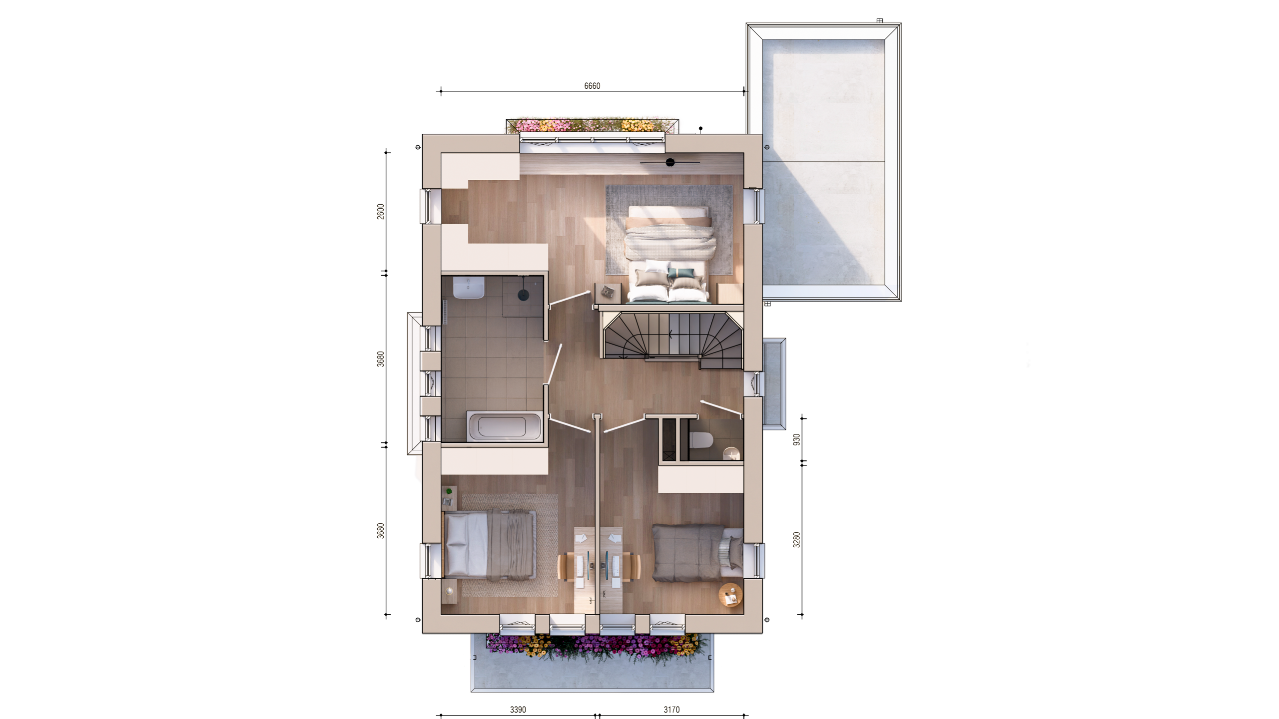 Plattegrond eerste verdieping 211 Vrijstaande villa Boomgaerde
